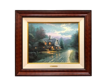 Thomas Kinkade  (American, 1947-2012) "Moonlight Lane I" Limited 2400 Print with COA