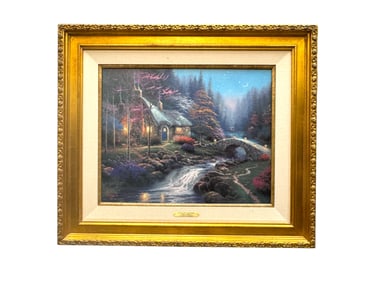 Thomas Kinkade  (American, 1947-2012) "Cottages of Light II" Limited 4950 Print with COA