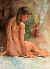 Gunnar Anderson (American, 1927-2022) Nude Girl Oil on Board