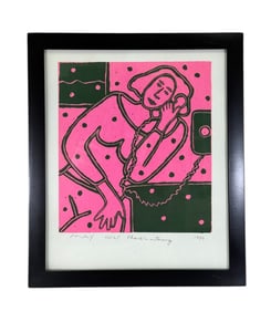 Dan May (American, 20th Century) "Phone Loitering" 1984 Screenprint