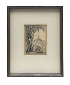 Harriet Roudebush (Californian, 1908-1988) "'Telegraph Hill from Russian Hill'' Etching