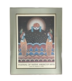 David Dawangyumptewa 1982 Signed "Festival of Native American Arts" Poster