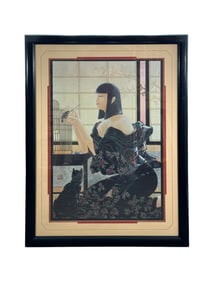 Muramasa Kudo (Japanese American, b. 1948) "Feeding Time" Framed Print