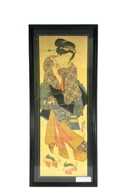 Keisai Eisen (1790-1848) Edo Period "Bijin" Woodblock Print