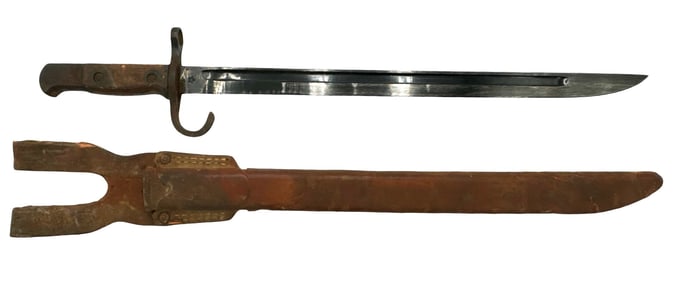 WWII Japanese Type 30 Arisaka Bayonet w/Scabbard AKA Tokyo Hour Glass Bayonet