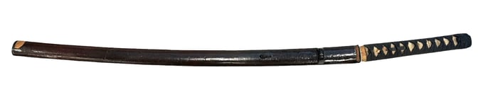 Edo Period Katana with Brown Wooden Laquered Saya