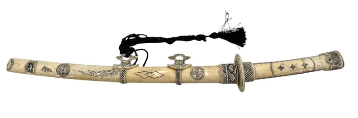 Bone Hand Carved Sword