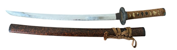 A Reproduction Wakizashi with Wooden Saya