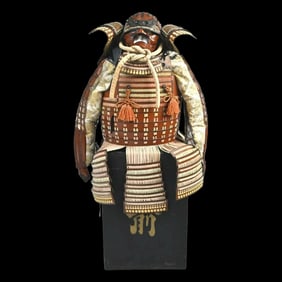 A Japanese Suit of Armor with a Russet Iron Helmet