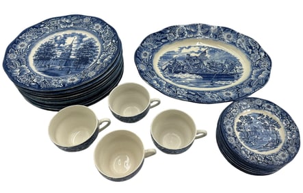 (Lot of 23) Liberty Blue Staffordshire China