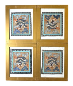 Four Chinese Framed Kesi Panels