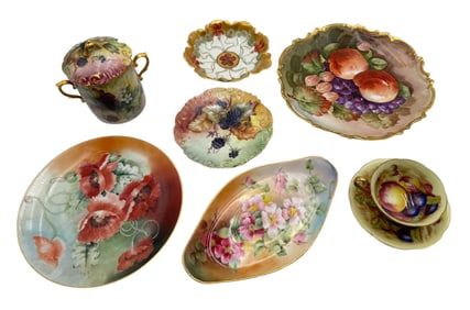 Collection of French Hand painted Dinnerware
