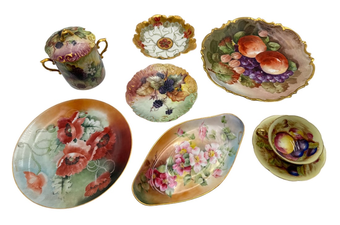 Collection of French Hand painted Dinnerware (1 of 2)