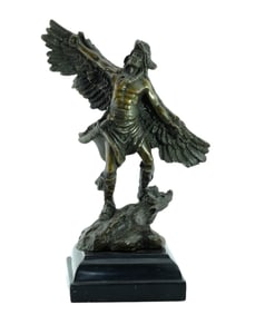Bronze Native American Indian Warrior Sculpture