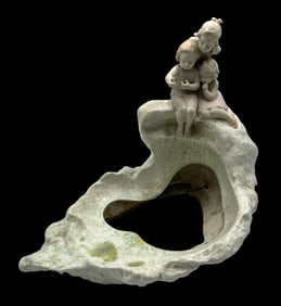 Crystalline Glazed Fountain with Figurine