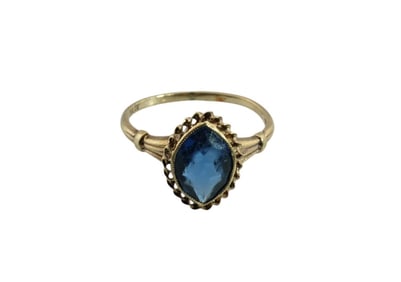 10Kt BOA Art Deco Blue Gemstone Ring