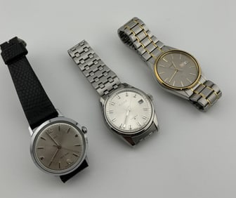 Lot of 3 watches, Quartz, Manual and Automatic