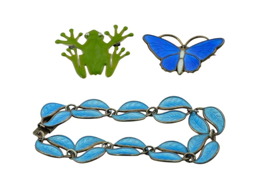 Group of Norway Enamel  Sterling Silver Jewelry Including David Anderson (1 of 2)