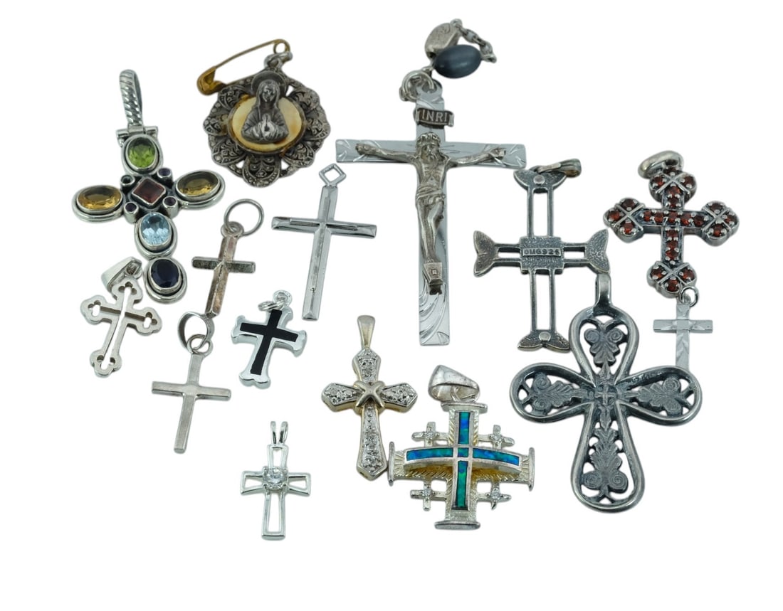 Collection of Sterling Silver Religious Pendants (1 of 1)