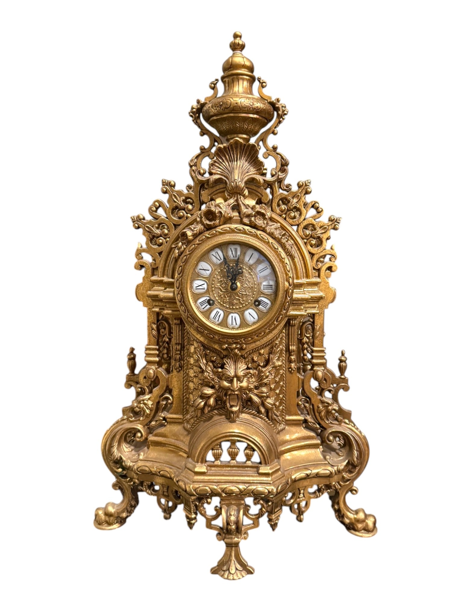 German Mantel Clock Imperial Style Heavy Brass (1 of 6)