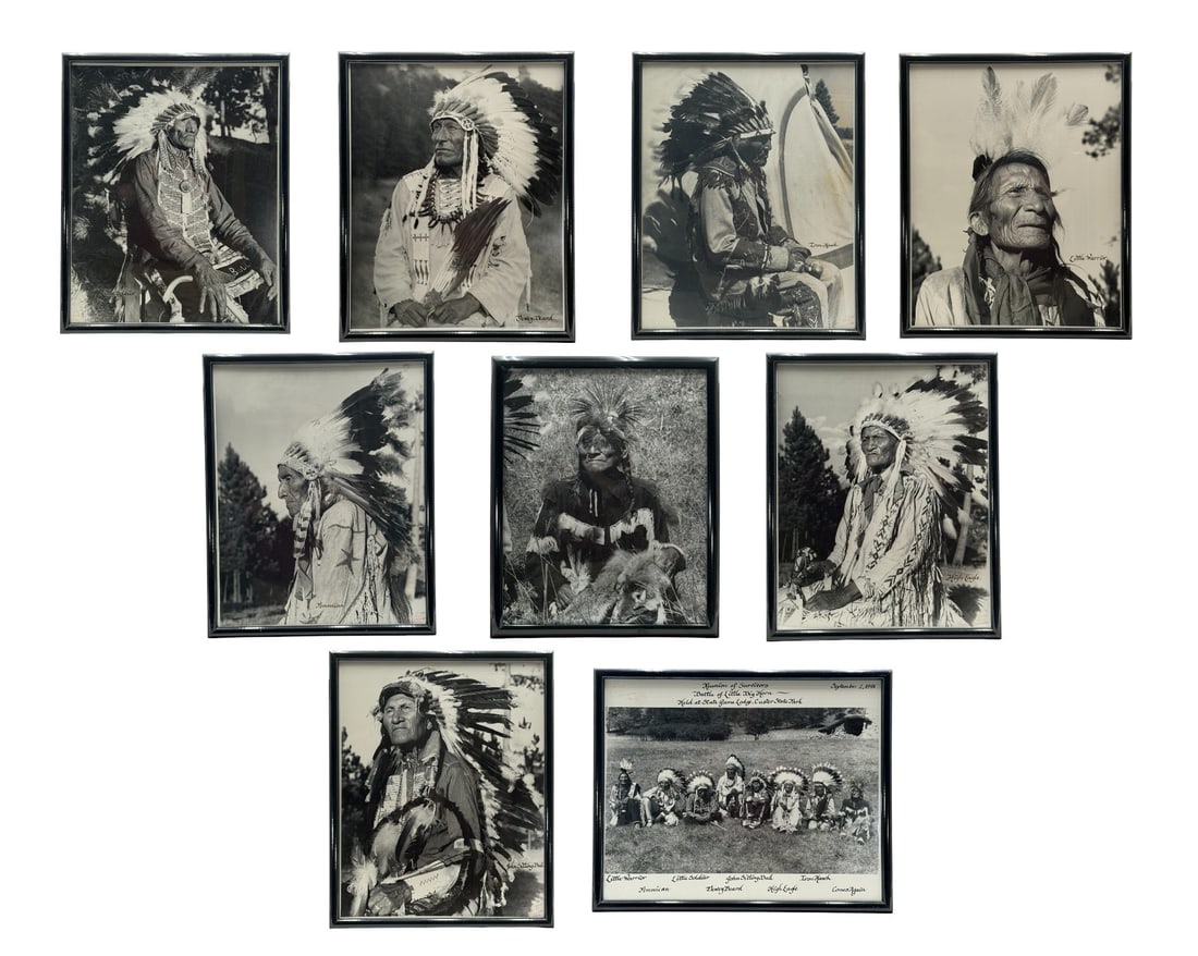 Little Big Horn Survivors 9 Photographs Signed by Bill Groethe C. 1948 (1 of 11)