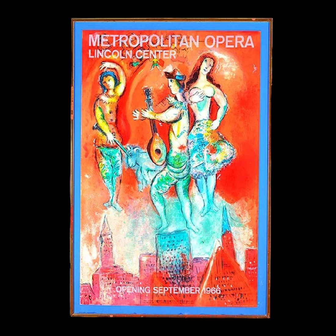 MARC CHAGALL Original Metropolitan Lincoln Center 1966 Carmen Opera colored Litograph (1 of 6)