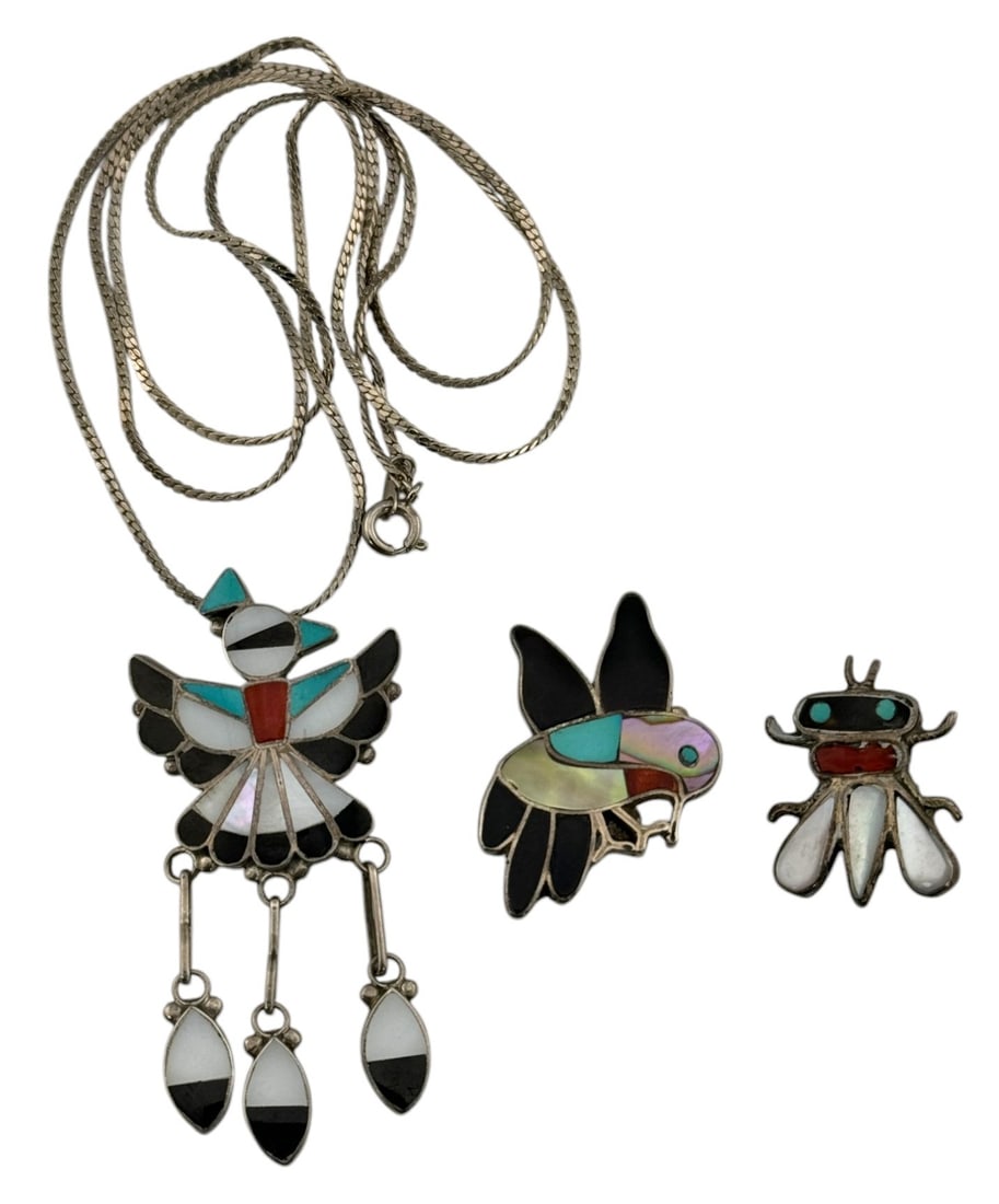 Collection of Native American Sterling Silver Zuni Multistone Jewelry (1 of 3)
