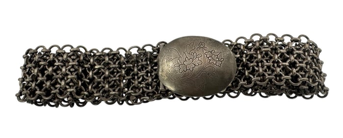 Vintage Sterling Silver Chain Belt