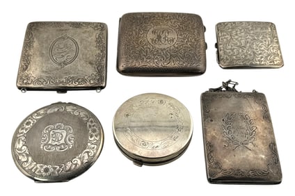 A group of Sterling Silver Compact and Purse