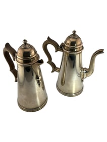 Set of Samuel Watton Smith & Co Sterling Silver Tea Pot and Hot Water Pot