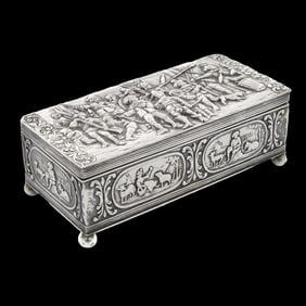 Early 1900s Dutch Repousse .835 Silver Box "De Nachtwacht"