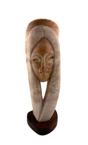 Don Jaramillo (American, 20th Century) Untitled Alabaster Signed Scuplture of a Woman