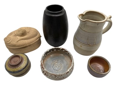 (lot of 6) Vintage Ceramic Bowls and Vase