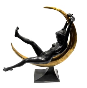 Bronze Sculpture "The Lady in The Moon"