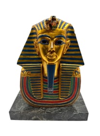 Artisan Guild Bust of Egyptian King Tutankhamun on Stone base by AGI