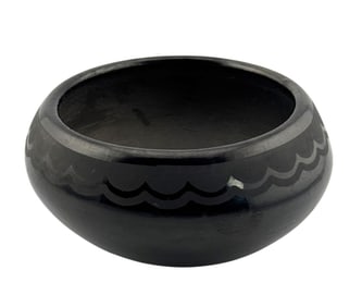 Tafoya, Donicia (1912-1979) San Ildefonso Black Pottery Vase Signed