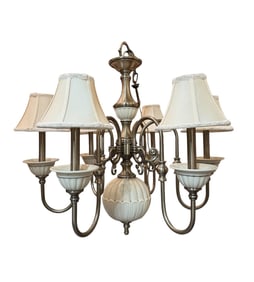 Lenox Ceramic and Brass 6 Light Chandelier