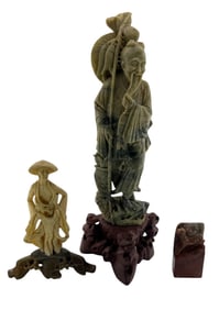 Group of Chinese Jade, Hardstone and Resin Carvings