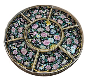 Republic Period Canton Enamel Millefleur Sweetmeat Set, 20th Century