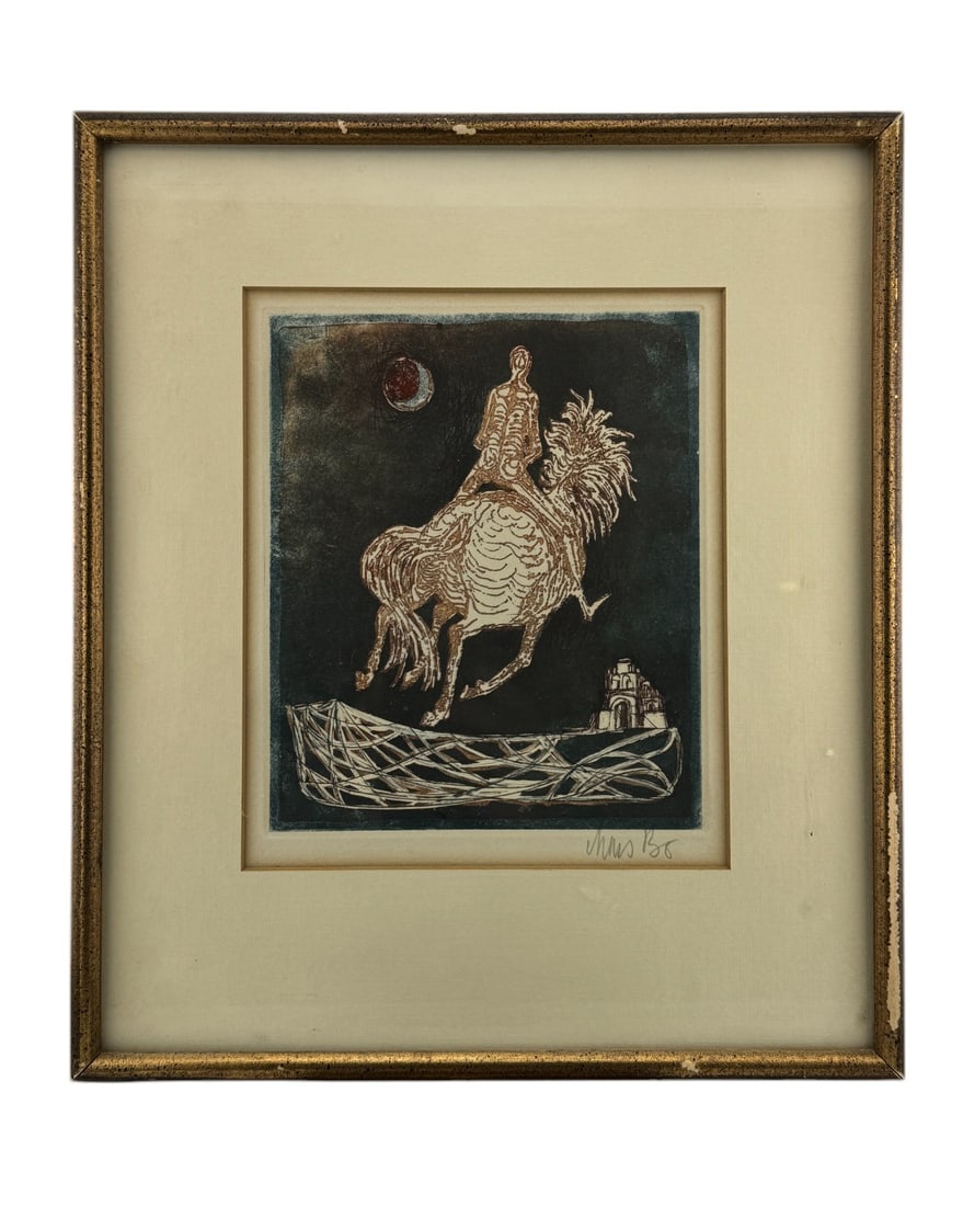 Bo Lars (1924-1991) Original Etching "Le Cavalier" Signed in Pencil C. 1960 (1 of 3)