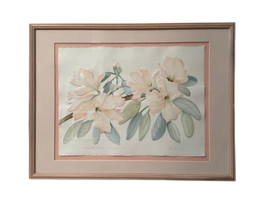 Kay Barnes Hand Embossed Watercolor of Rainbow Rohdodendron Signed