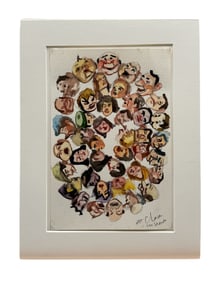 Watercolor Sketch Featuring Multiple Faces Titled "#32 Close Unherds"