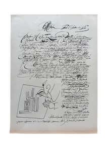 Saul Steinberg (American, 1914-1999) Double Sided Lithograph "False Letter", and "Erotica" C. 1966