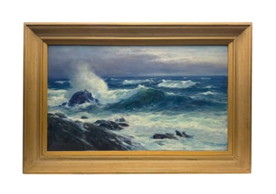 19th Century Oil on Canvas Painting of Seascape