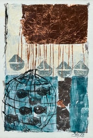 Mixed Media Abstract on Paper signed