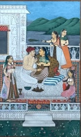 Mughal Watercolor of "Dara Shikoh with his consort" after Balchard.