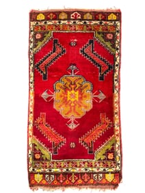Turkish Yastik Rug Hand Knotted 1960
