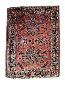 Small Persian Saroukh Wool Hand Knotted Rug
