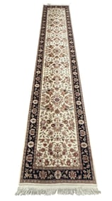 Oriental Hand Knotted Floral Design Runner