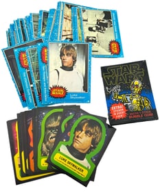 Topps 1977 Star Wars Full Set of 66 Cards NM to M with Full Set 11 Sticker Cards